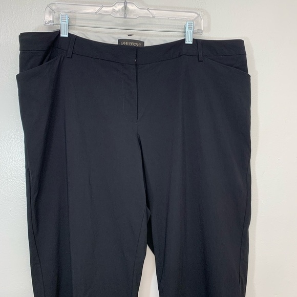 Lane Bryant Pants Woman Size 20 Black Trouser Straight Wide Pockets Stretch - Picture 2 of 14